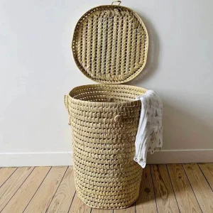 Moroccan Straw Storage Basket, Wicker Storage Trunk, Toybox